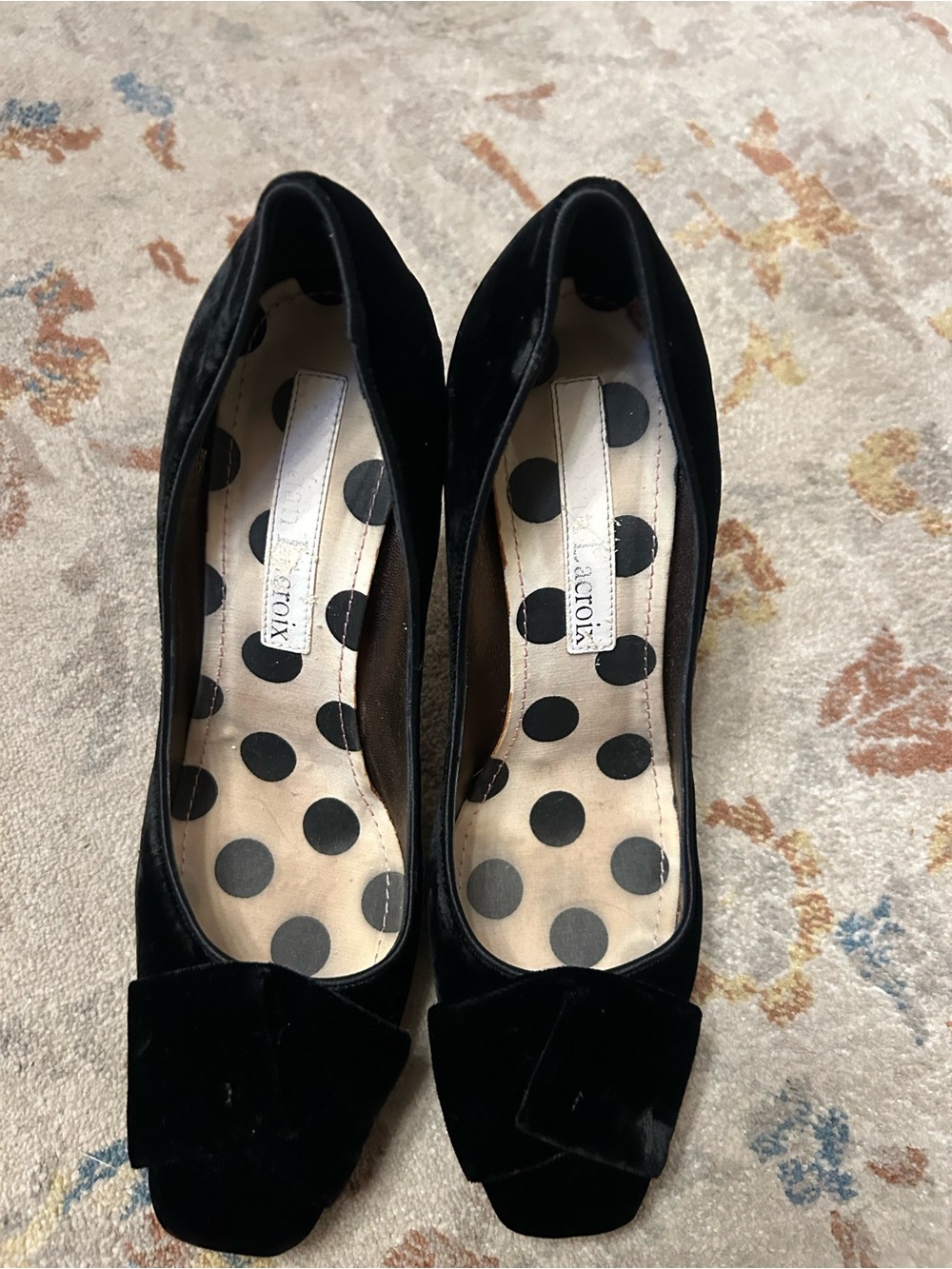 Vintage Christian Lacroix Avavt Garde Velvet Heels, Made in Italy